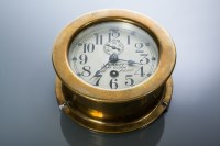 Lot 723 - BRASS SETH THOMAS U.S. NAVY BULK HEAD BOAT...