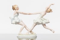Lot 456 - GERMAN HUTSCHENREUTHER PORCELAIN FIGURE GROUP...