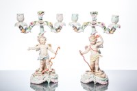 Lot 504 - PAIR OF 19TH CENTURY GERMAN PORCELAIN...