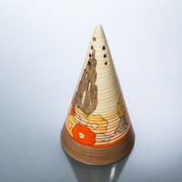 Lot 508 - CLARICE CLIFF PEPPER SHAKER of triangular form,...
