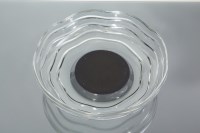 Lot 518 - GLASS FRUIT BOWL OF ORREFORS DESIGN of shallow...