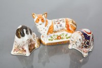 Lot 527 - THREE ROYAL CROWN DERBY PAPERWEIGHTS...