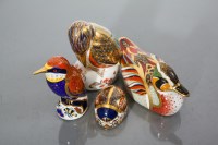 Lot 529 - FOUR ROYAL CROWN DERBY PAPERWEIGHTS including...