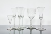 Lot 549 - 18TH CENTURY LARGE WINE GLASS the bowl...