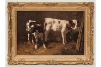 Lot 14 - DAVID GAULD RSA (SCOTTISH 1865 - 1936), CALVES...