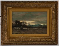 Lot 28 - JOSEPH MILNE (SCOTTISH 1861 - 1911), SHEEP IN...