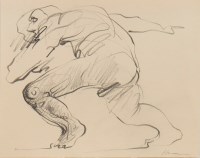 Lot 195 - * PETER HOWSON OBE, STUDY OF A MAN pencil on...