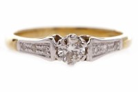 Lot 579 - NINE CARAT GOLD DIAMOND SOLITAIRE RING with a...