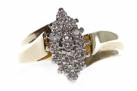 Lot 741 - FOURTEEN CARAT GOLD DIAMOND CLUSTER RING with...