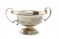 Lot 811 - GEORGE V SILVER TWO HANDLED TROPHY CUP maker...