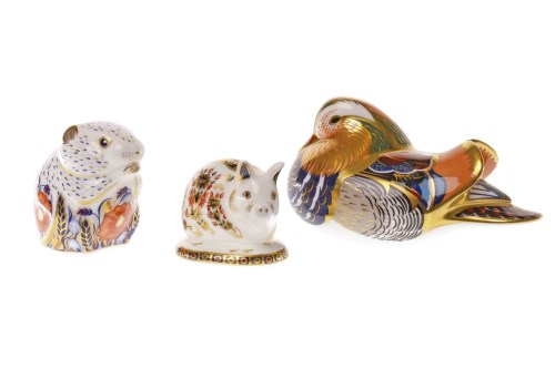 Lot 1217 - THREE ROYAL CROWN DERBY PAPERWEIGHTS...