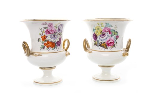 Lot 1232 - PAIR OF 19TH CENTURY ROYAL CROWN DERBY TWIN...