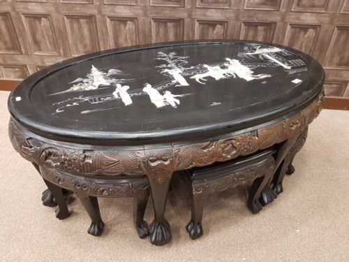 Lot 1003 - EARLY/MID 20TH CENTURY CHINESE COFFEE TABLE of...