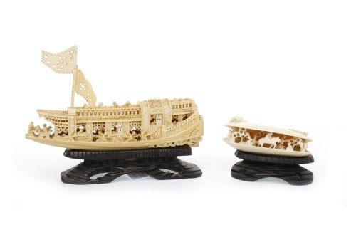 Lot 1073 - EARLY 20TH CENTURY CHINESE IVORY MODEL OF A...