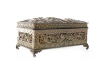 Lot 1143 - 20TH CENTURY CHINESE WHITE METAL CASKET the...