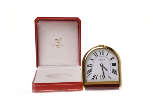Lot 1418 - CARTIER TRAVELLING TIMEPIECE numbered 10239,...
