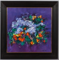 Lot 2217 - SHELAGH CAMPBELL, OVER HERE BEE acrylic on...