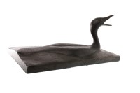 Lot 1639 - CAST METAL SCULPTURE OF A WATERFOWL unsigned,...