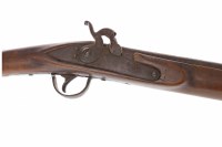 Lot 1640 - 19TH CENTURY PERCUSSION RIFLE with blackened...