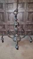 Lot 1675 - EDWARDIAN SILVER PLATED CHANDELIER with five...