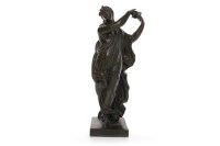 Lot 1714 - BRONZE FIGURE OF A NEO-CLASSICAL WOMAN PLAYING...