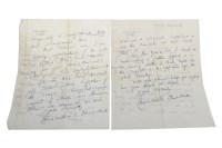 Lot 1731 - TWO HANDWRITTEN LETTERS FROM CLEMENTINE...