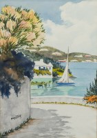 Lot 25 - * MARY ZUILL, HARBOUR SCENE watercolour on...