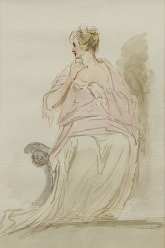 Lot 109 - GEORGE ROMNEY (1734 - 1802), PORTRAIT SKETH OF...