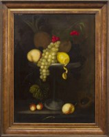 Lot 122 - CONTINENTAL SCHOOL, STILL LIFE WITH FRUIT oil...