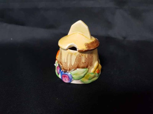 Lot 25 - CLARICE CLIFF BIZARRE MUSTARD POT along with...