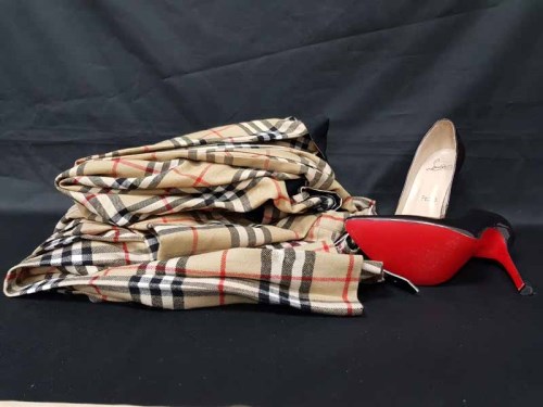 Lot 38 - TUNIC AND KILT LABELLED 'BURBERRY' along with...