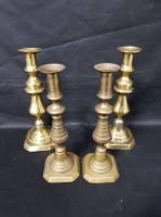 Lot 68 - LOT OF BRASS CANDLESTICKS along with Chinese...