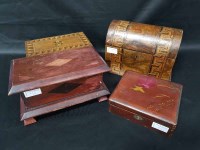 Lot 73 - LOT OF WOODEN BOXES including two parquetry...