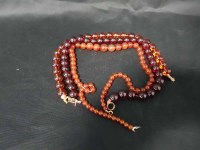 Lot 89 - BAKELITE BEAD NECKLACE along with two other...