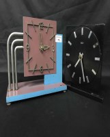 Lot 100 - ART DECO MANTEL CLOCK along with another clock