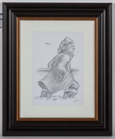 Lot 2262 - * GRAHAM MCKEAN, FISHERMAN pencil on paper,...