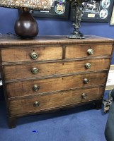 Lot 160 - MAHOGANY CHEST OF DRAWERS