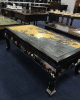 Lot 164 - BLACK LACQUERED COFFEE TABLE