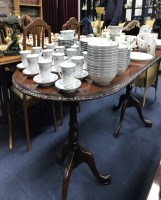 Lot 190 - MAHOGANY TWIN PILLARED DINING TABLE of George...