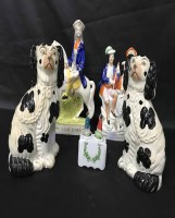 Lot 212 - GROUP OF STAFFORDSHIRE FLAT BACK FIGURES and a...