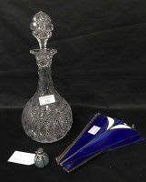 Lot 214 - GLASS MALLET SHAPED DECANTER AND STOPPER with...