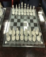Lot 235 - TWO GLASS CHESS SETS