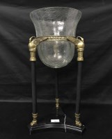 Lot 265 - PAIR OF REPRODUCTION CANDLE STANDS with glass...