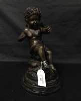 Lot 266 - REPRODUCTION CLASSICAL FIGURE OF A WINGED CHERUB