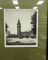 Lot 357 - ETCHING OF BIG BEN BY WILFRED APPLEBEY framed...