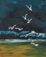 Lot 2285 - JEAN BELL, WHEELING AND DEALING acrylic on...