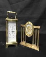 Lot 367 - MODERN CARRIAGE CLOCK also three other small...