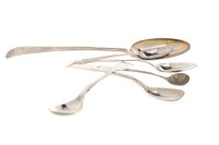 Lot 840 - GEORGE III SILVER TABLE SPOON maker William...