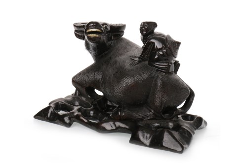 Lot 1135 - EARLY 20TH CENTURY CHINESE CARVED WOOD BUFFALO...