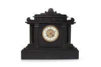 Lot 1408 - VICTORIAN FRENCH SLATE MANTEL CLOCK the...